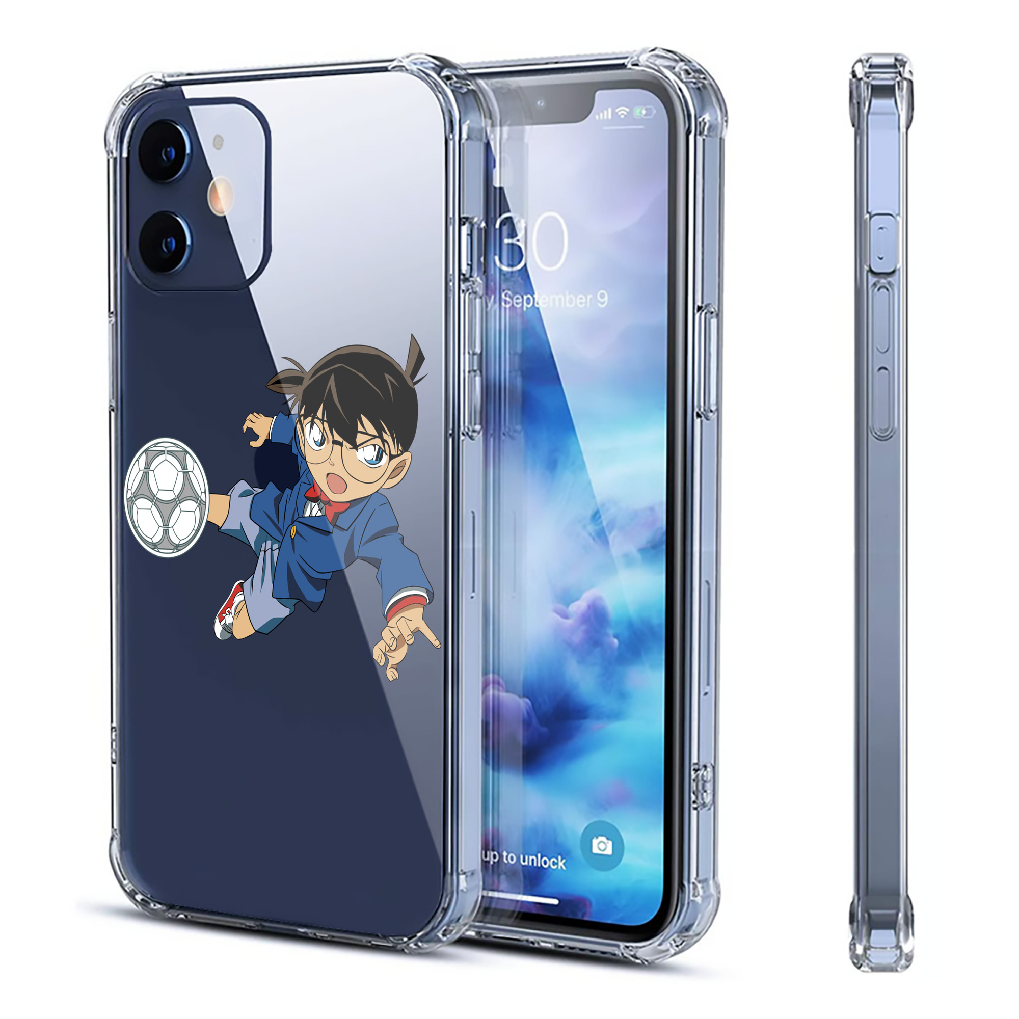 （画像用） 名探偵コナン 江戸川 コナン Detective Conan Conan Edogawa 【iPhone 12シリーズ対応】透明スマホケース（クリアソフトケース）